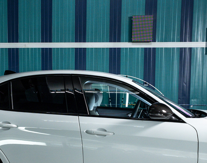 Alfa Romeo Giulia body side photo in fullscale aerodynamic tunnel