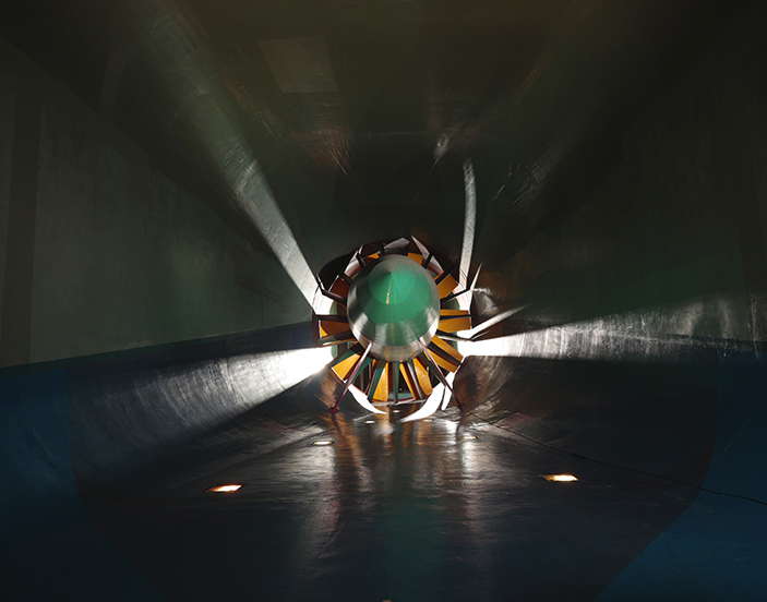 Photo of propeller in wind tunnel