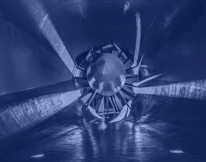 Photo of propeller in wind tunnel