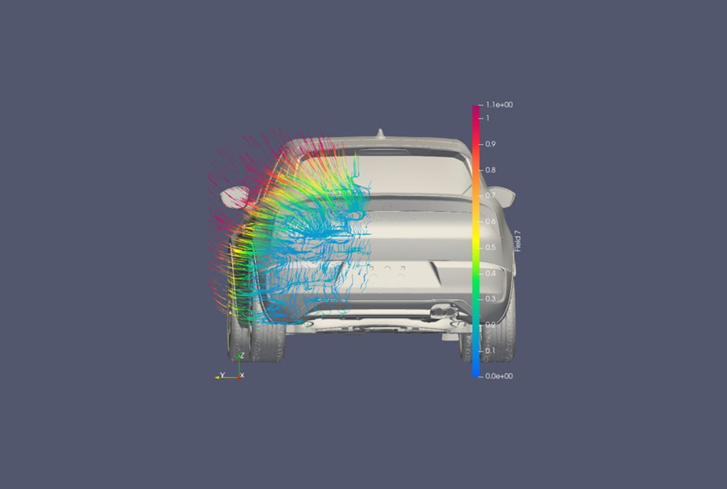 3d image of car for flowfield analysis